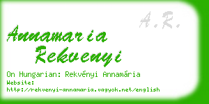 annamaria rekvenyi business card