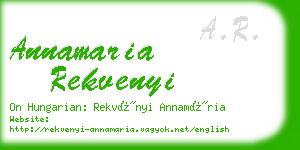 annamaria rekvenyi business card